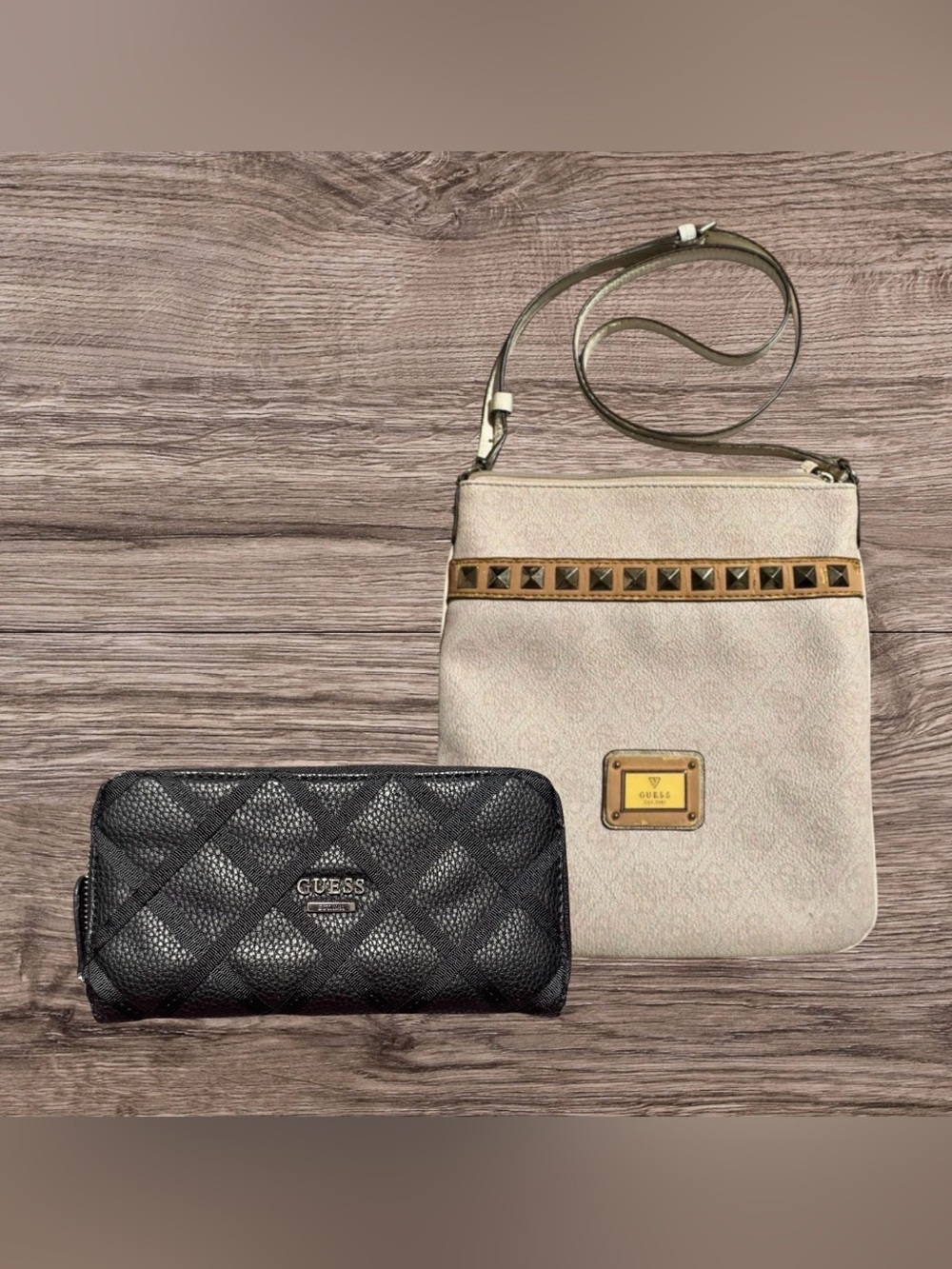Guess Crossbody Bag And Wallet Y2K Faux Leather Bundle